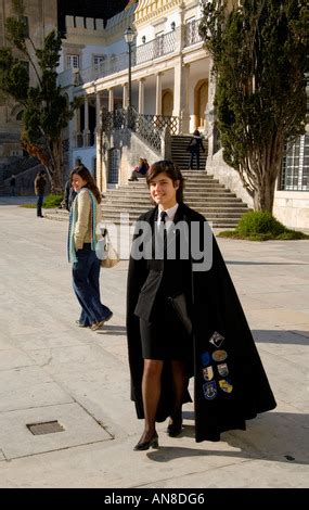 University of Coimbra students with traditional academic attire Stock ...