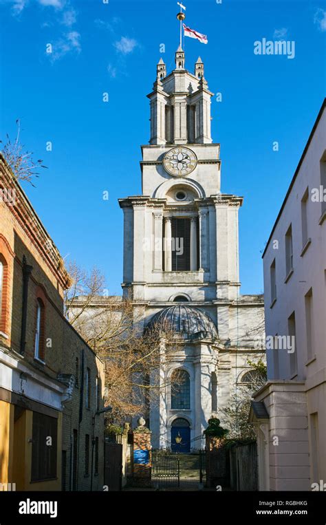 Tower Of The Th Century Baroque St Anne S Church Limehouse In