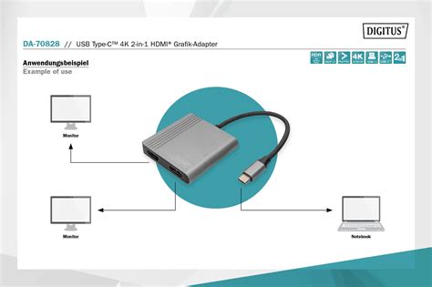 Digitus By Assmann Shop Usb Type C 4k 2 In 1 Hdmi Graphics Adapter