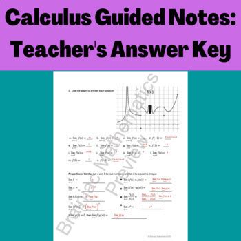 Limits Graphically Calculus Guided Notes By Brainiac Mathematics