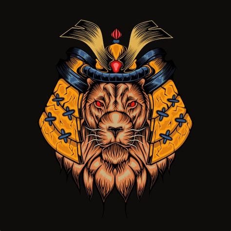 Premium Vector Mecha Lion Head Illustration