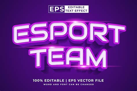 Premium Vector Editable Text Effect Esport Team 3d Cartoon Template