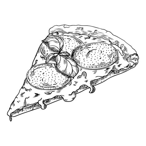 Premium Vector Slice Of Pizza Sketch Hand Drawn Vintage Doodle