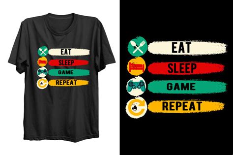 Graphic Eat Sleep Game Repeat Design Graphic By Aynul Tees · Creative