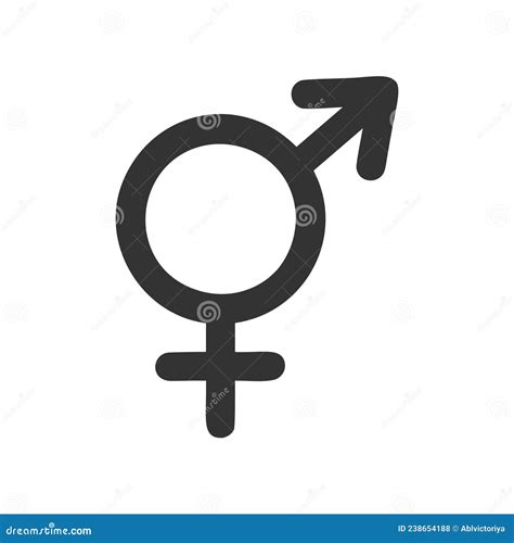 Male and Female 2 in 1 Sign. Bigender, Intersex, Androgynous, Hermaphrodite Symbol Isolated on ...