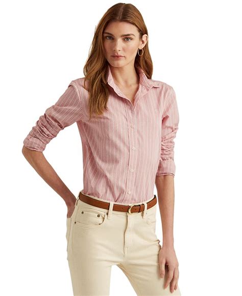 Lauren Ralph Lauren Striped Cotton Broadcloth Shirt Macys