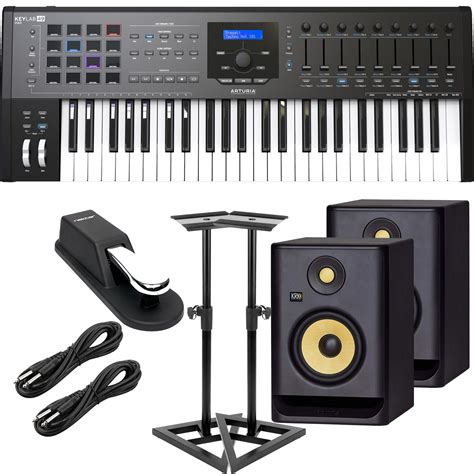 Arturia KeyLab MKII 49 MIDI Controller and Software (Black), (2) KRK ...