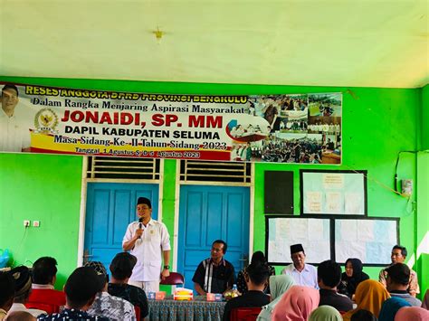 Reses Jonaidi Di Desa Sido Luhur Dukung Penuh Akselesari Pemuda Dalam