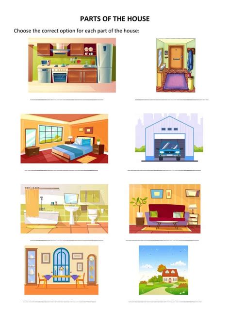 Parts Of The House Worksheet For Kids And Adults To Learn How To Use It