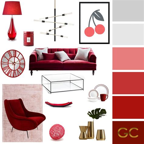 Red Interior Design Interior Design Boards Interior Deco White