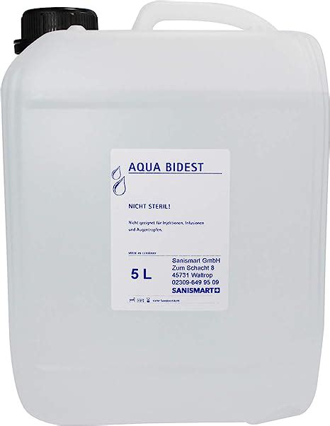 Aqua Bidest Laborwasser Bidestilliertes Wasser Verschiedene Gr En