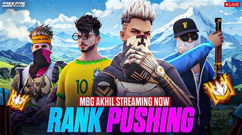 Grandmaster Live Rank Push Free Fire Telugu Mbg Akhil Is Live