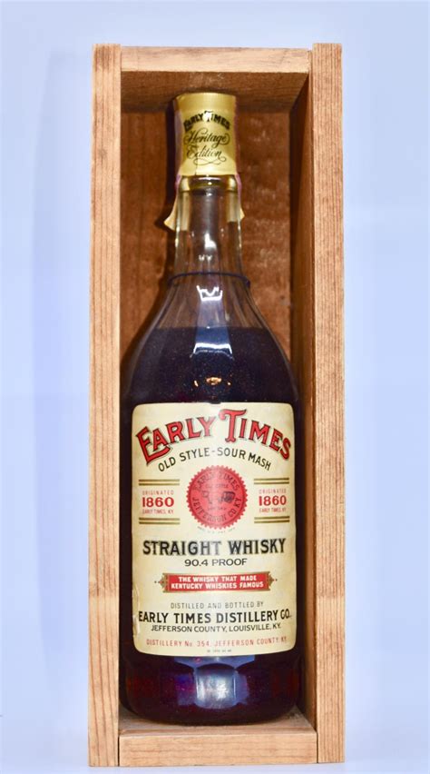 Sold At Auction Early Times Heritage Edition Old Style Sour