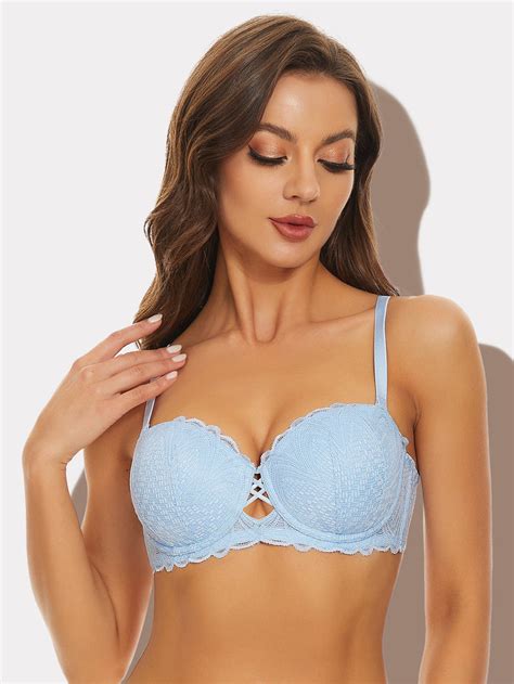 Sexy Lace Balconette Push Up Bra Wingslove