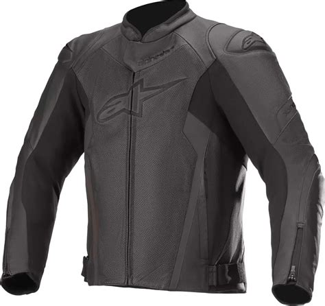 Giacca Moto Pelle Estiva Alpinestars FASTER V2 AIRFLOW Nero Nero