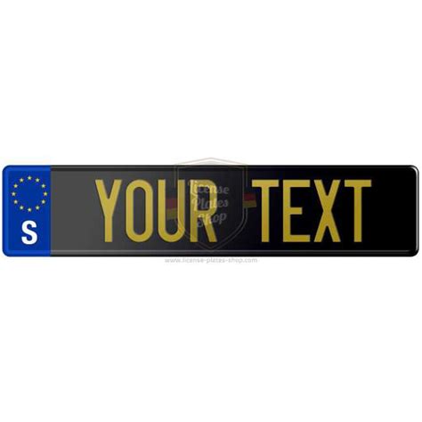 Sweden European License Plate Embossed With Custom Number Or Text