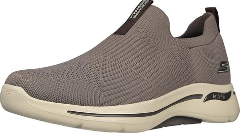 Skechers Men S Go Walk Arch Fit Iconic Walking Shoe Taupe Textile Brown Trim Eu Buy Online At