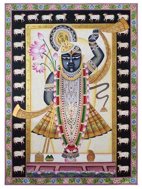 Hindu Deity Shrinathji Pichwai Art Exotic India Art Krishna