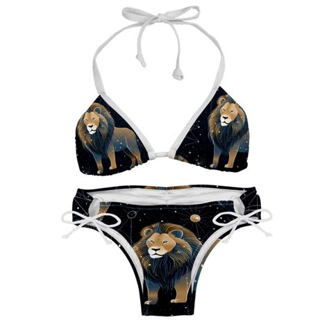 Leo Constellation Detachable Sponge Adjustable Strap Bikini Set Two