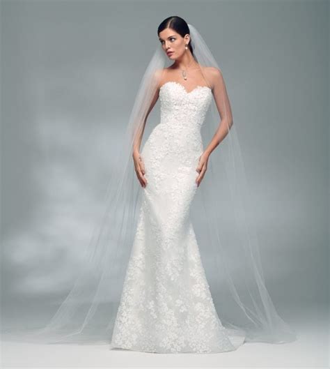 Strapless Sweetheart Neckline Fit And Flare Wedding Dress With Petal