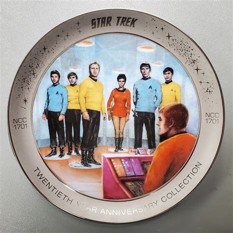 Star Trek Platinum Rim Plate Ernst Beam Us Down Scotty Etsy