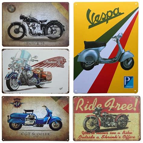 Vintage Tin Motorcycle Signs, Hobbies & Toys, Memorabilia ...