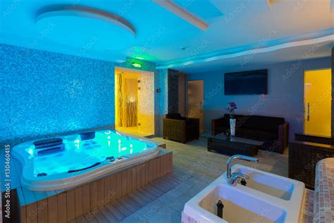 Jacuzzi bath in hotel spa center Stock Photo | Adobe Stock