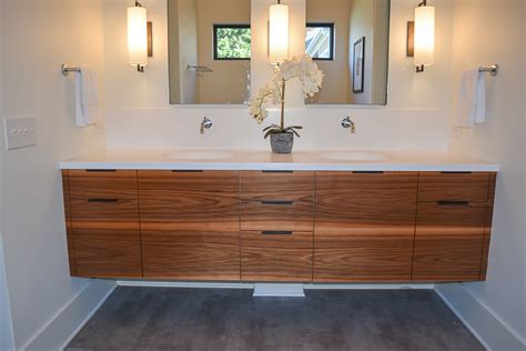 Modern Floating Walnut Vanity Best Woodworkers In Connecticut