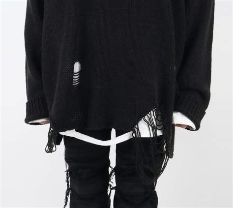 Destroyed Sweater Balenciaga Style Distressed Sweater