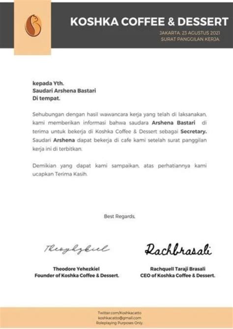 Contoh Surat Panggilan Kerja Untuk Interview Tes Dan Diterima