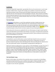 Unit World Bank Docx World Bank As The End Of World War Ii