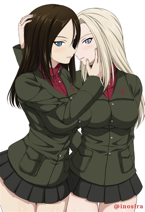 Safebooru 2girls Arm Around Waist Bangs Black Hair Black Skirt Blonde