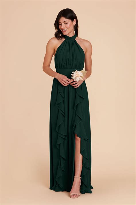 Joyce Emerald Chiffon Bridesmaid Dress Birdy Grey
