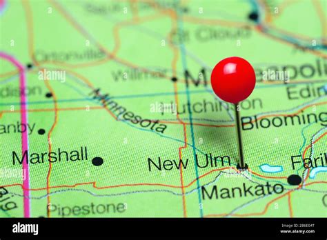 New Ulm Pinned On A Map Of Minnesota Usa Stock Photo Alamy