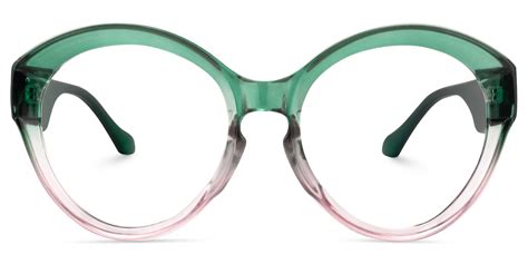 Theola Round Green Eyeglasses Vooglam