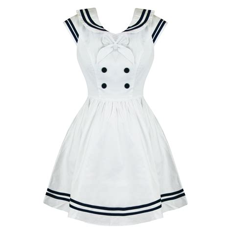 Hell Bunny Sakura New White Nautical Sailor Vtg Rockabilly Mini Prom