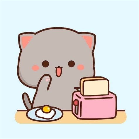 Cute Mochi Cats 💛|| Cute Wallpapers | Cute anime cat, Cute doodles ...