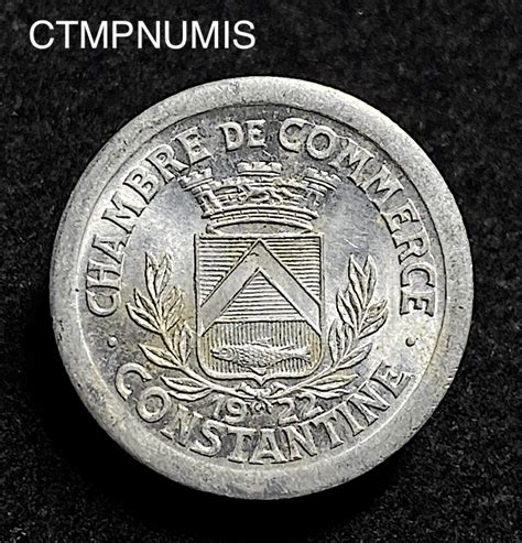 MONNAIE NECESSITE ALGERIE 5 CENTIMES ALU 1922 CONSTANTINE SUP CTMP