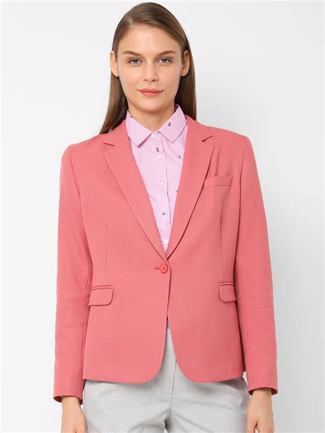 Buy Allen Solly Woman Women Pink Solid Blazer Blazers For Women 13691606 Myntra