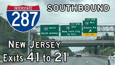 Interstate 287 New Jersey Exits 41 To 21 Southbound Youtube