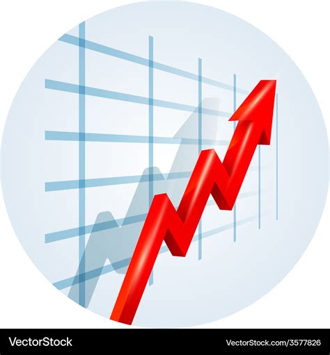 Upward Trending Arrow On A Business Graph Vector Image