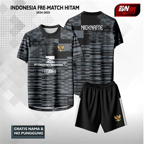 Jual JERSEY BOLA TIMNAS INDONESIA FREEMATCH HITAM TERBARU 2024 2025