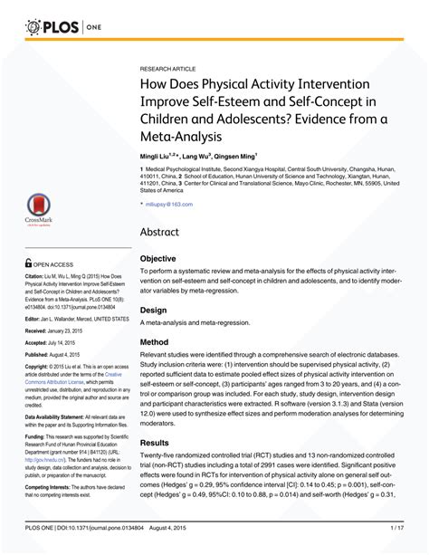 Pdf How Does Physical Activity Intervention Improve Self Esteem And