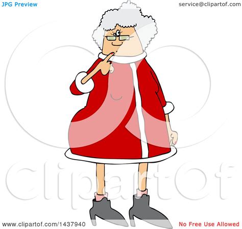 Clipart Of A Cartoon Christmas Mrs Claus Royalty Free Vector