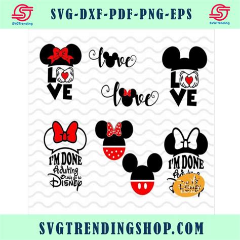 Disney Love Svg Minnie Mouse Layered Svg Disney I Am Done Disney T Shirt Design Cricut