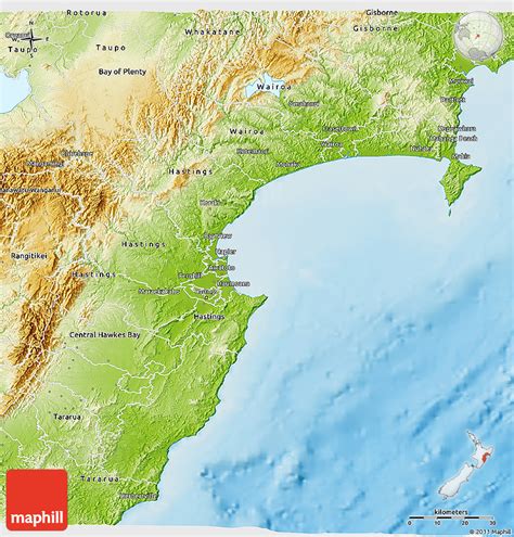 Physical 3d Map Of Hawkes Bay