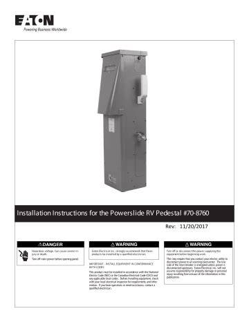 Eaton Powerslide RV Pedestal Installation Instructions Manualzz