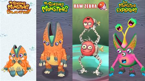 ALL Dawn Of Fire Vs My Singing Monsters Vs Raw Zebra Vs The Monster