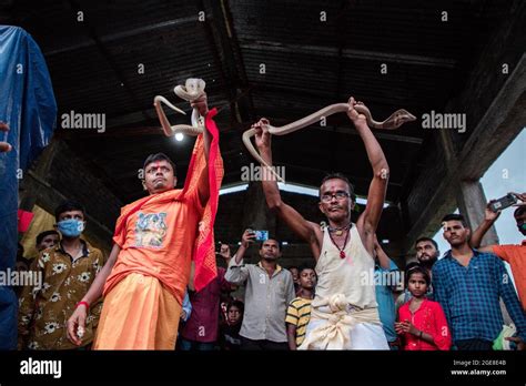 Villagers Celebrated Goddess Manasa The Hindu Serpentine Goddess Puja