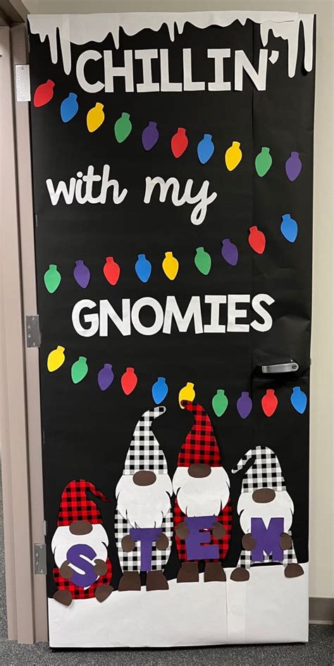 A Door Decorated With Gnomes And The Words Chillin With My Gnomies